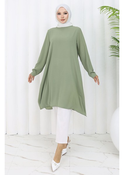 Asimetrik Prenses Tunik 4101-06 Haki modelleri