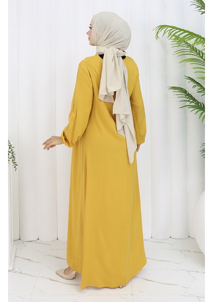 Belden Büzgülü Elbise 4102-04 Sarı indirimleri