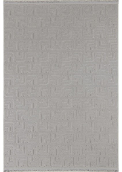 Molde 9211 Açık Gri Koridor Halısı Kesme Yolluk Mutfak Halısı Modern Salon halısı