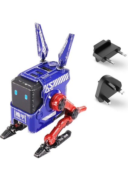 Alpha Hızlı Şarj Cihazı Gan, 65 W, 3 Bağlantı Noktalı Hızlı Şarj Cihazı, Seyahat Için Çoklu Fişli, Ingiltere/abd/abd Için Evrensel Şarj