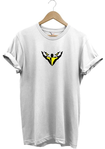 Kartal Kafa Göz Baskılı %100 Pamuk Regular Fit Bisiklet Yaka T-Shirt