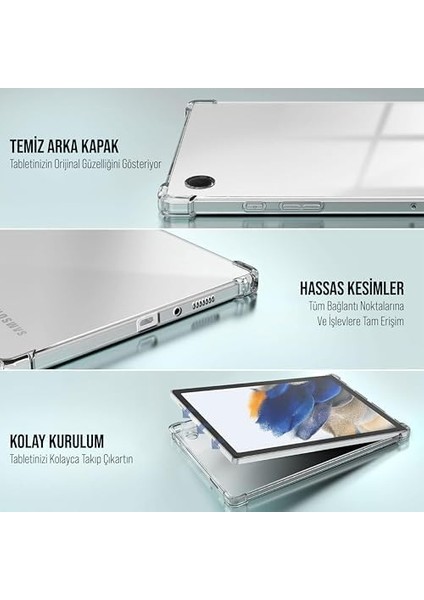 Samsung Tablet Kılıf Şeffaf Silikon Arka Kapak (Galaxy Tab A9 X110) modelleri