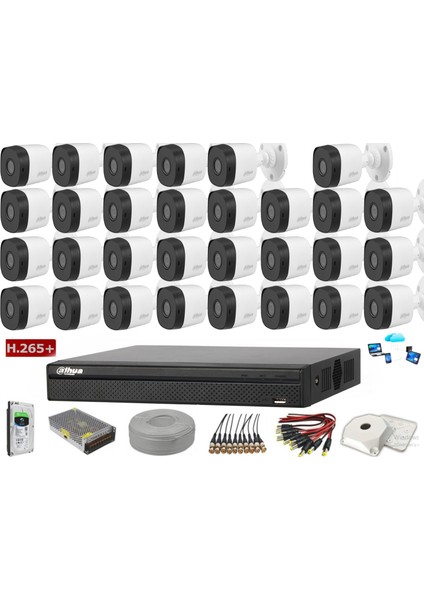 30 Kameralı 2 Mp Ahd Güvenlik Kamera Sistemi