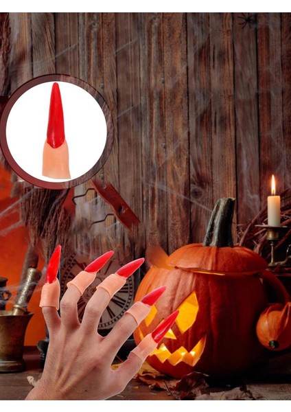 Halloween Cadı Tırnağı Cadılar Bayramı Parti Kostüm Aksesuarı Kırmızı