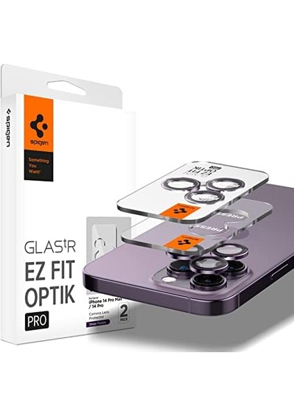 iPhone 16 Pro Max / 16 Pro / 15 Pro Max / 15 Pro / 14 Pro Max / 14 Pro Kamera Lens Camı Koruyucu Glas.tr Ez Fit Optik Pro (2 Adet) Deep Purple - AGL05597 modelleri