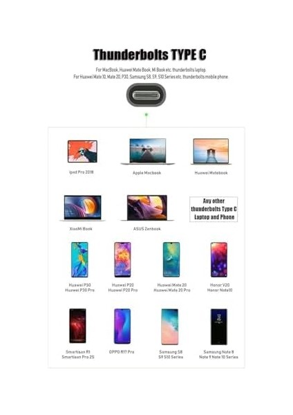 Onezero ZR-627 MT57 4K 60hz HDMI Çevirici I-Phone 15 ile Uyumlu Kablo Type-C Thunder-Bolts Altın Uçlu modelleri