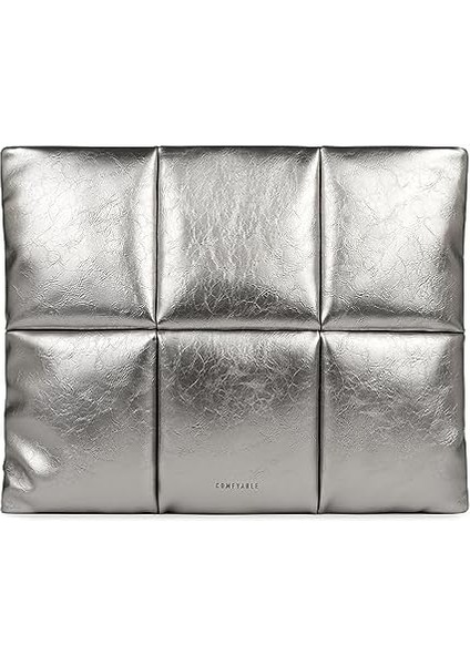 Puffy Dizüstü Bilgisayar Kılıfı 13 Inç 14 Inç, Kadınlar Için Puffer Laptop Taşıma Çantası, MacBook Air M3 2024 M2 M1 ile Uyumlu Yastık Kılıfı, MacBook Pro 13'ü 14 Inç, Pu Deri Kapak, Gümüş fiyatları