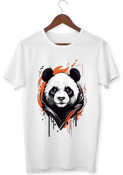 Panda Baskılı Çocuk Yetişkin Tişört Panda Çocuk Yetişkin T-Shirt