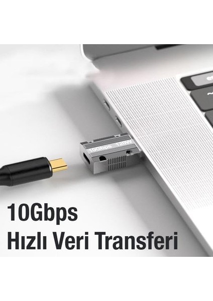 Polham 120W 10BS USB To Type C Çevirici Dönüştürücü Adaptör, Otg Dönüştürücü, Ultra Dayanıklı