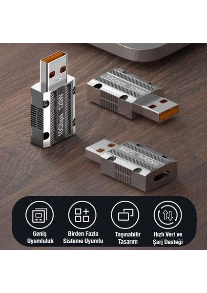 Polham 120W 10BS USB To Type C Çevirici Dönüştürücü Adaptör, Otg Dönüştürücü, Ultra Dayanıklı