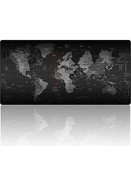 World Map Dünya Haritası Oyuncu Gaming Mouse Pad 90X40 Kaymaz Kauçuk Taban