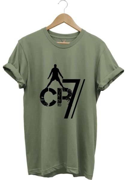 Ronaldo Cr7 Baskılı Futbol Temalı Regular Fit %100 Pamuk T-Shirt