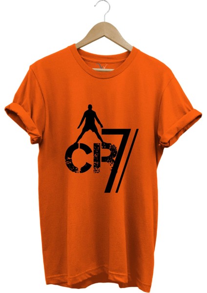 Ronaldo Cr7 Baskılı Futbol Temalı Regular Fit %100 Pamuk T-Shirt
