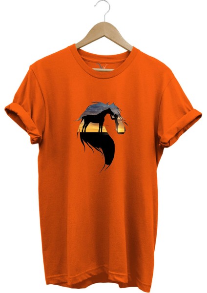 At ve At Seven Kadın Baskılı %100 Pamuk Regular Fit Bisiklet Yaka T-Shirt