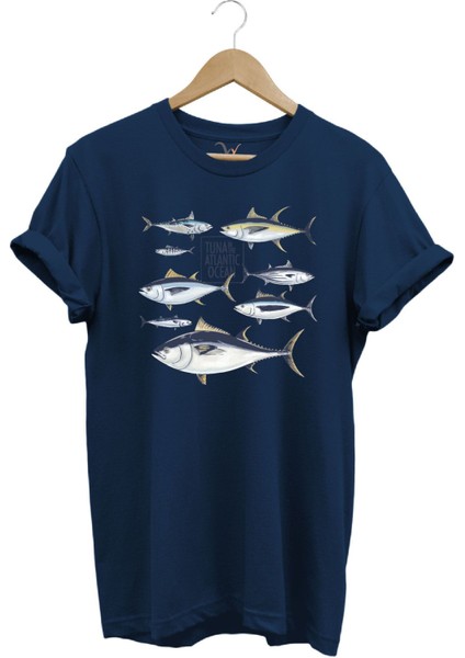 Fishing Balıkçılık Uzunkanat Orkinos Tuna Balığı Baskılı %100 Pamuk Regular Fit T-Shirt