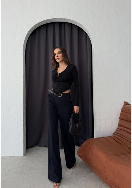 Lacivert Kemerli Pantolon modelleri