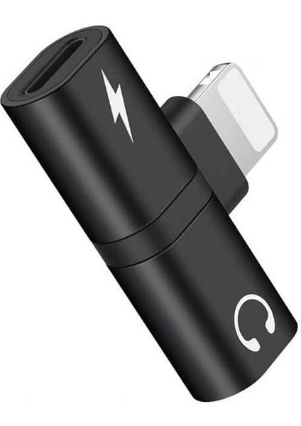 Çoğaltıcı Adaptör - Aynı Anda Müzik ve Şarj - Lightning Uyumlu 2x Lightning Girişli Çözüm - Şık ve Dayanıklı Tasarım - Siyah