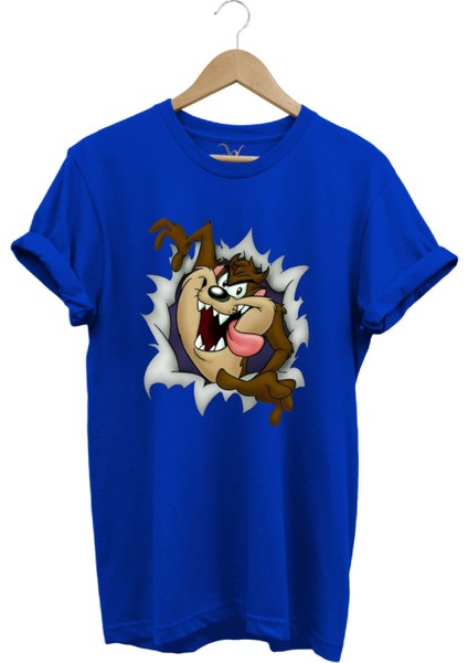 Tazmanya Baskılı Regular Fit %100 Pamuk T-Shirt