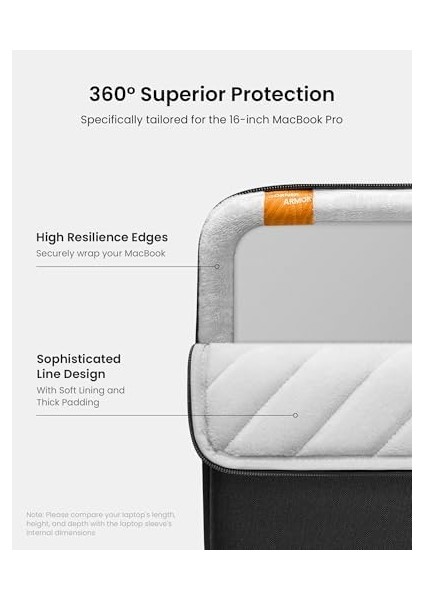 360° Çanta Kılıfı Için 16 Inç Yeni MacBook Pro M3/m2/m1 Pro/max A2991 A2780 A2485 A2141 2023-2019, Dell Xps 16 Dizüstü Bilgisayar, Aksesuar Çantalı Su Itici Dizüstü Bilgisayar Kılıfı modelleri
