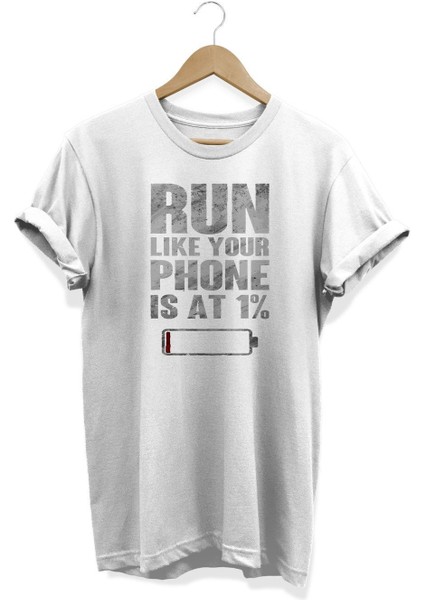 Run Baskılı T-Shirt