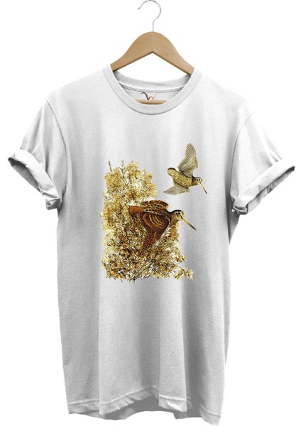 Hunter Avcılık Çulluk Avcılığı Vahşi Yaşam Baskılı Regular Fit %100 Pamuk T-Shirt