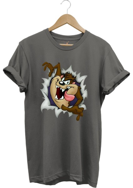 Tazmanya Baskılı Regular Fit %100 Pamuk T-Shirt