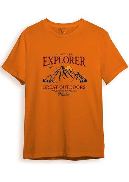 Mountain Explorer Dağcı Gezgin-Araştırmacı Regular Fit %100 Pamuk Bisiklet Yaka T-Shirt