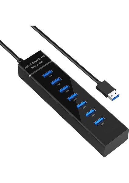 USB Çoklayıcı 7in1 USB 3.0 7 Port Çoğaltıcı Hub 480MBPS Hızlı Aktarım 1 Metre Pc Bilgisayar Switch Splitter