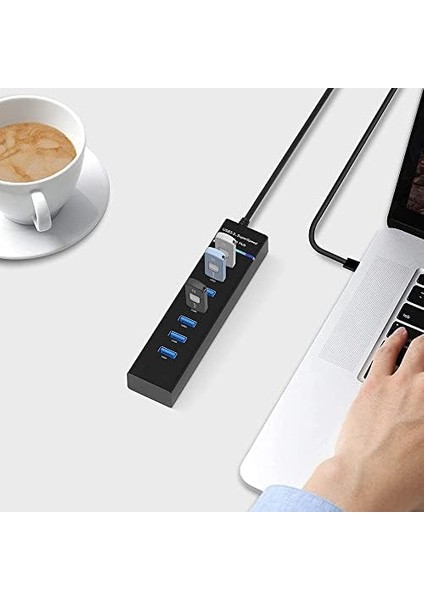 USB Çoklayıcı 7in1 USB 3.0 7 Port Çoğaltıcı Hub 480MBPS Hızlı Aktarım 1 Metre Pc Bilgisayar Switch Splitter fiyatları