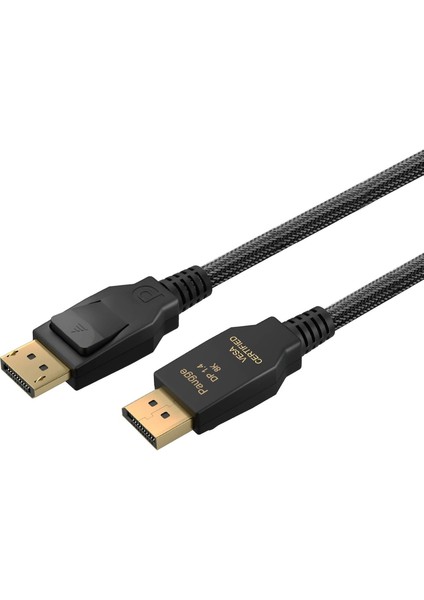 V1.4 Vesa Displayport Sertifikalı 32.40 Gbps Bandwith Hbr3 8k 60Hz, 4K 144Hz, 4K 120Hz, 4K 60Hz, 2k 240Hz, 2k 165Hz, 1080P 240Hz Destekli Hdr, Freesync, G-Sync Displayport Kablo
