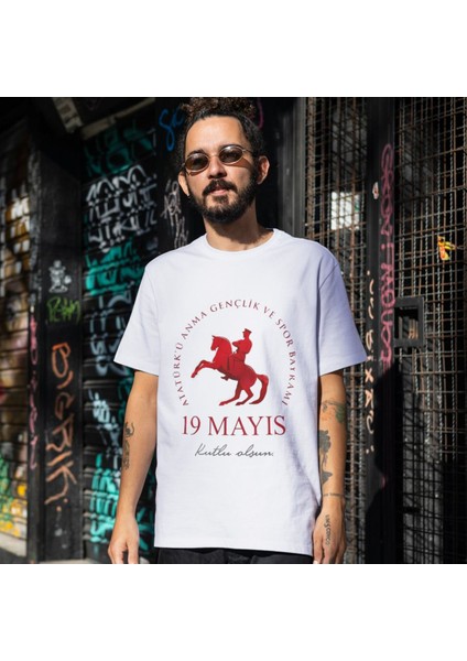 19 Mayıs Tişörtü Gençlik ve Spor Bayramı Tişörtleri Yetişkin Unisex modelleri