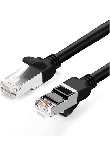 Cat6 Saf Bakır Metal Konnektör Ethernet Kablosu Siyah 5 Metre