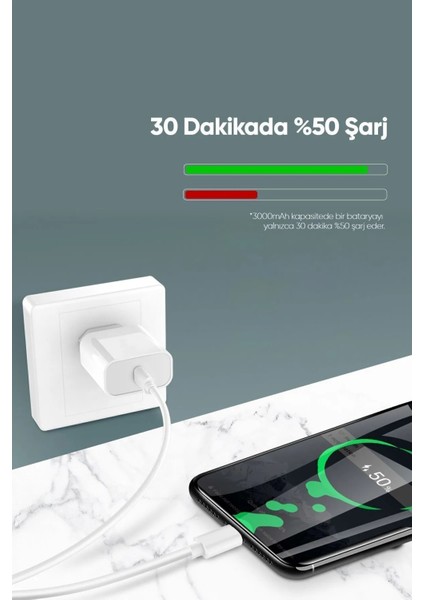 Micro USB Girişli Tüm Akıllı Cihazlara Uyumlu Data Aktarım Kablosu ve Adaptör Hızlı Şarj Cihazı