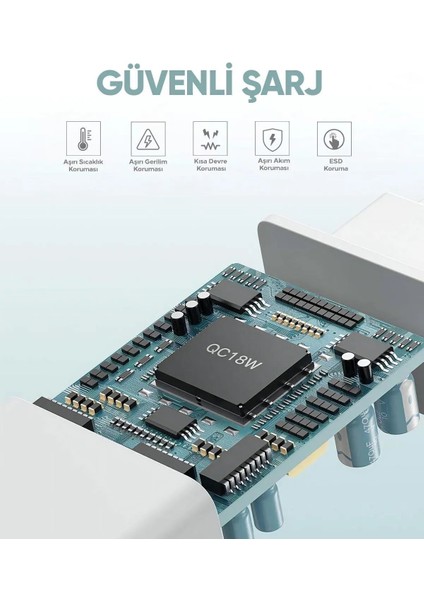 Micro USB Girişli Tüm Akıllı Cihazlara Uyumlu Data Aktarım Kablosu ve Adaptör Hızlı Şarj Cihazı