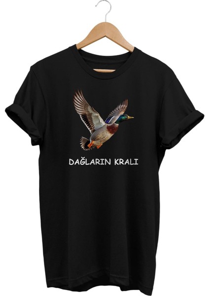 Dağların Kralı Ördek Baskılı %100 Pamuk T-Shirt Basic Kalıp Tişört
