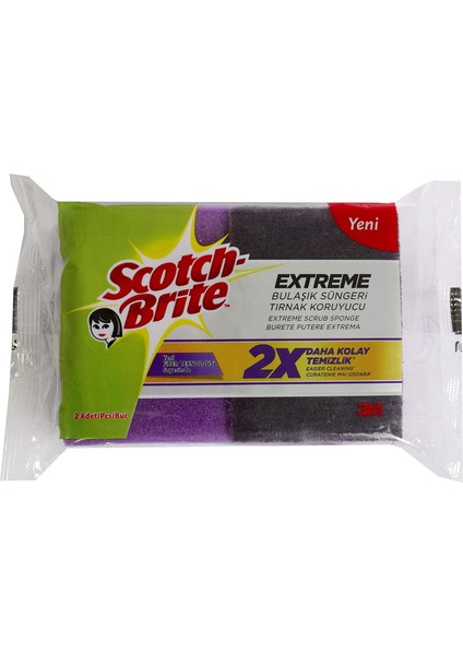 1789760 Extreme Bulaşık Süngeri 2'li Tırnak Koruyuculu