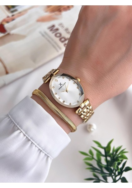 Çelik Kordon 3 Atm Suya Dayanıklı Özel Tasarım Kadın Kol Saat+Bileklik VS.BLKT.0436 fiyatları