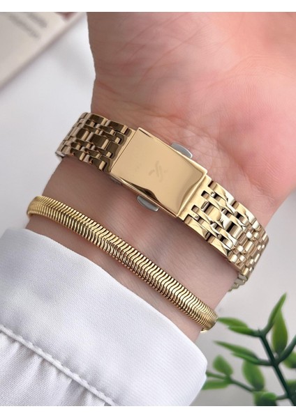 Çelik Kordon 3 Atm Suya Dayanıklı Özel Tasarım Kadın Kol Saat+Bileklik VS.BLKT.0436 fırsatları