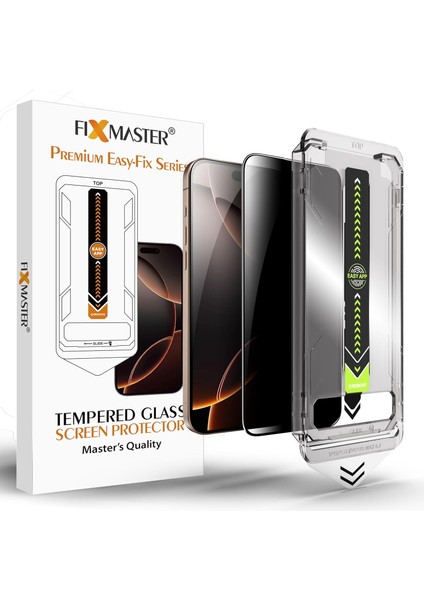 iPhone X, iPhone Xs ve iPhone 11 Pro Ile Uyumlu Hayalet (Privacy) Temperli Cam, Easy Fix Kolay Kurulum Serisi Yüksek Kaliteli Ekran Koruyucu