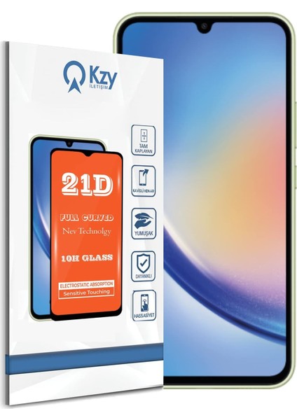 Iletişim Samsung Galaxy A34 Tam Kaplayan 21D Temperli Ekran Koruyucu Cam