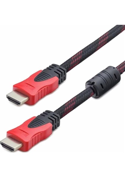 HDMI To HDMI Kablo Full Hd 1080P (Kaliteli Örgülü Kablo) (10 Metre)