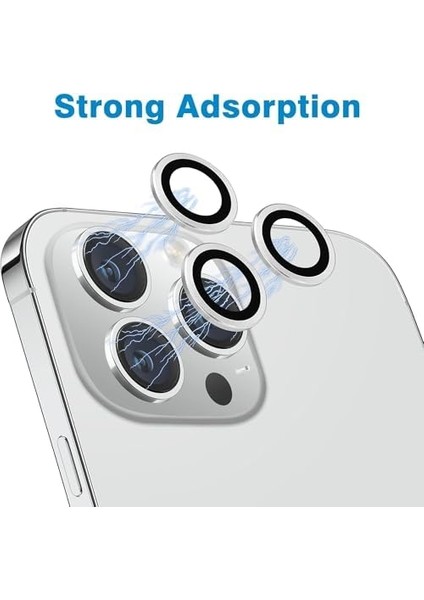 iphone 15 Pro 6.1 Inc 15 Pro Max 6.7 Kamera Koruma Lensi Alüminyum Çerçeveli Safir 9h Cam 15 Pro Max Gümüş Silver modelleri