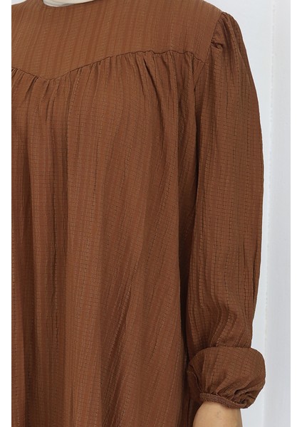 Büzgülü Tunik Pantolon Ikili Takım 2089-04 Taba indirimleri