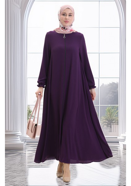 Fermuarlı Mevlana Ferace 4106-06 Mürdüm