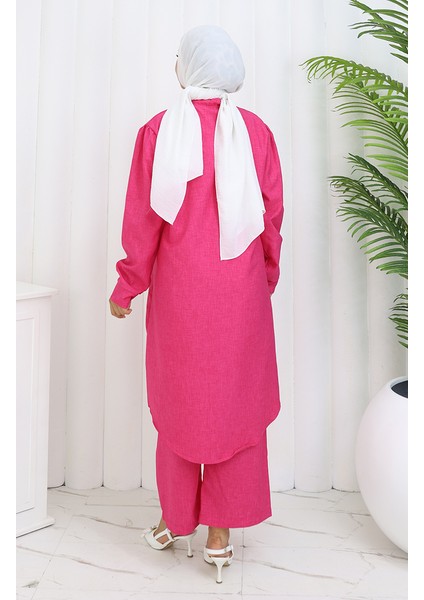 Taşlı Tunik Pantolon Ikili Takım 2090-01 Fuşya indirimleri