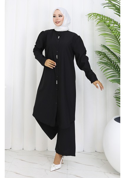 Taşlı Tunik Pantolon Ikili Takım 2090-05 Siyah fiyatları