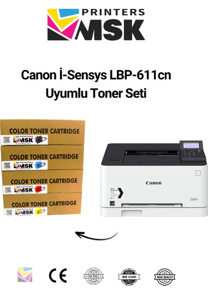 Canon I-Sensys LBP-611CN Uyumlu Toner Seti Çipli fiyatları