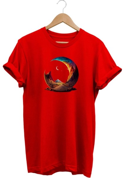 Ay Baskılı T-Shirt