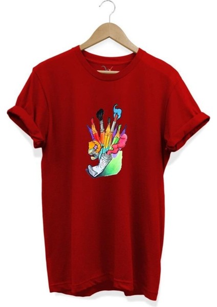 Fırça Baskılı T-Shirt