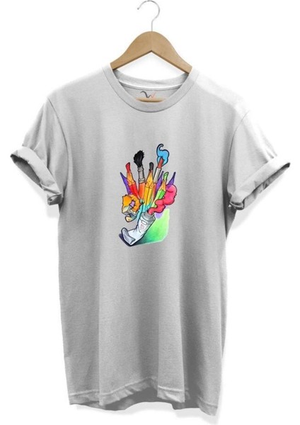 Fırça Baskılı T-Shirt